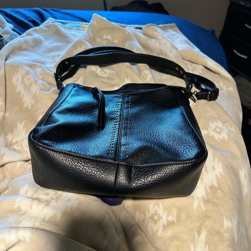 Montana West Black Leather Shoulder Bag